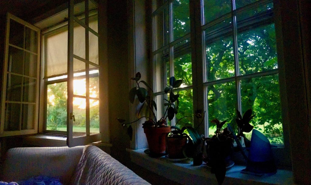 A living room in Evanston, Illinois evokes the cross-cultural stories of doors and windows. (Image © Joyce McGreevy)