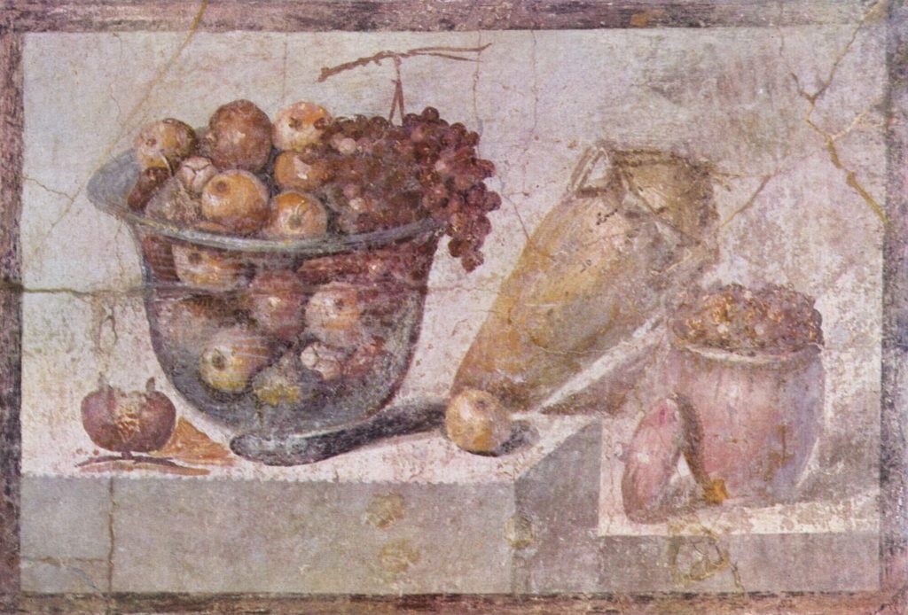 A fresco from Pompeii shows that onions, originally from Asia, have been crossing cultures to become a staple of global cuisine since ancient times. (public domain image)