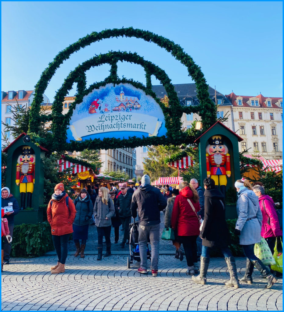 Crowds at the Leipziger Weihnachtsmarkt reflect the wanderlust that draws people from all over the world to Germany’s Christmas markets. (Image © Joyce McGreevy)