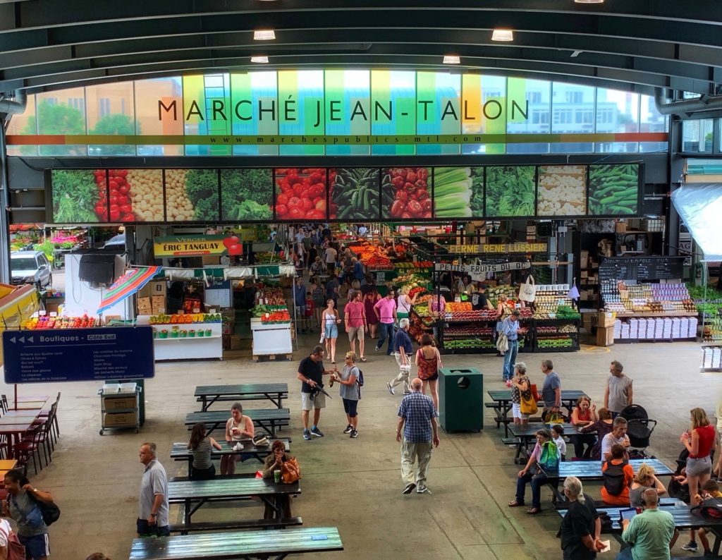 The Marché Jean-Talon suggests the everyday pleasure of shopping for Québécois products and exploring Montréal’s urban culture. (Image © Joyce McGreevy)