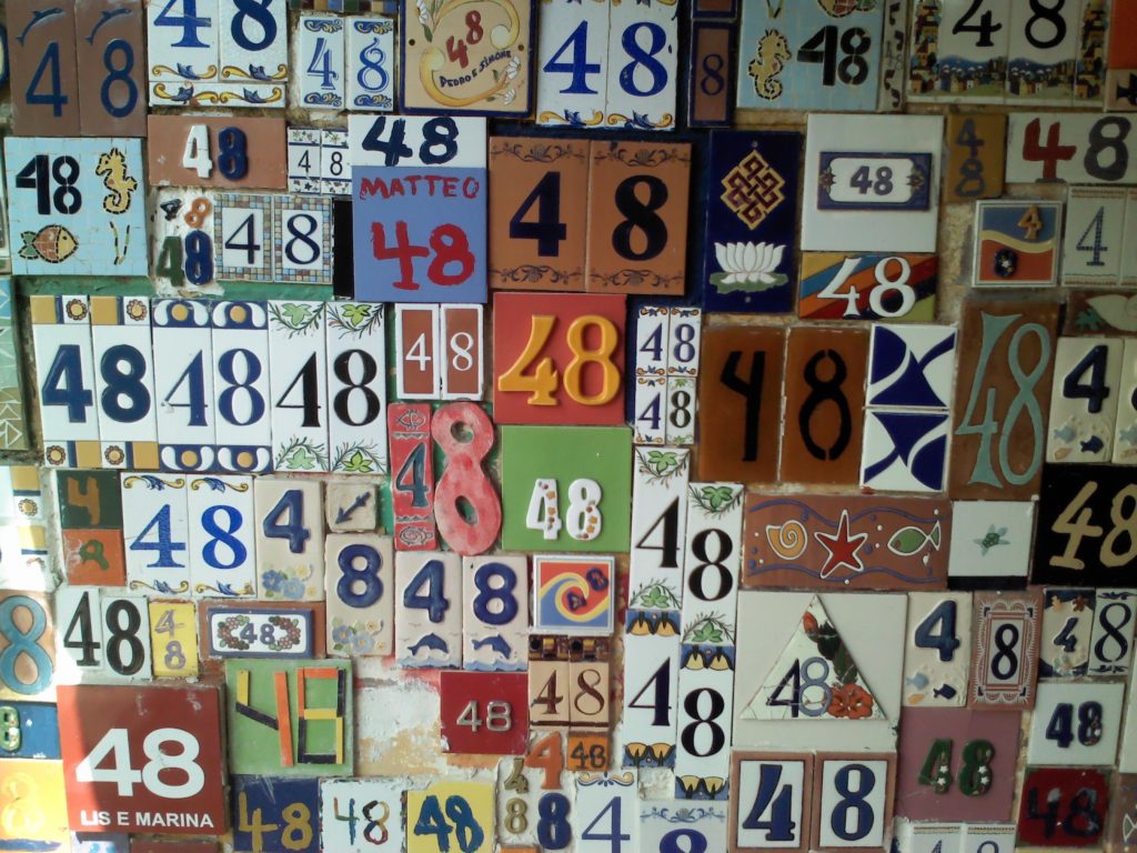 A collage of number plates inspire a remote learner to make creative math connections across cultures. 