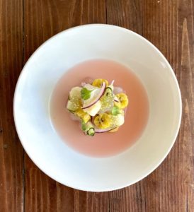 Jungle ceviche with cumu cumu berries, by Chef Rodrigo Fernandini, showcases Peruvian cuisine and culture. (Image © Rodrigo Fernandini)