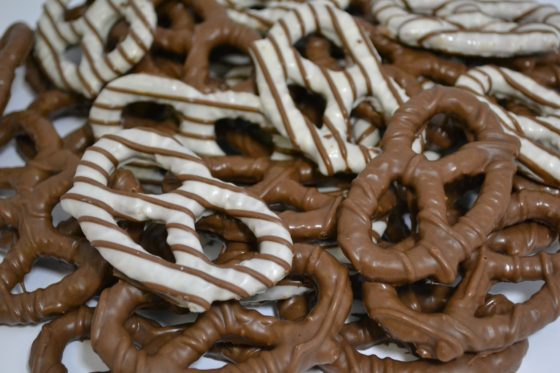 chocolate-covered pretzels, showing cultural traditions of chocolate for National Chocolate-Covered Anything Day. (Image from PxHere.)