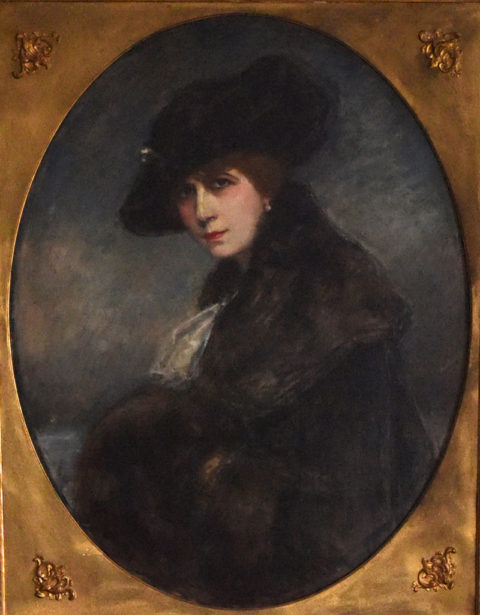 Portrait of Genevieve Dehelly with dramatic hat by Ferdinand Humbert, showing how art discoveries can lead to new adventures and travels to the past. (Image © Meredith Mullins.)