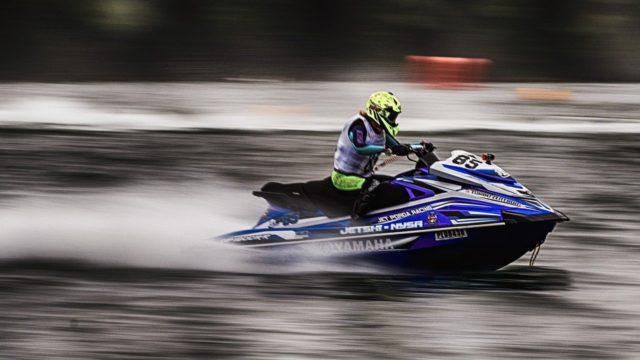 A speeding jet ski symbolizes how rapidly Flat Design apps, or neuoumorphs, overtook the popularity of skeuomorphs. (Photo by Herbert 2512 and Pixabay)