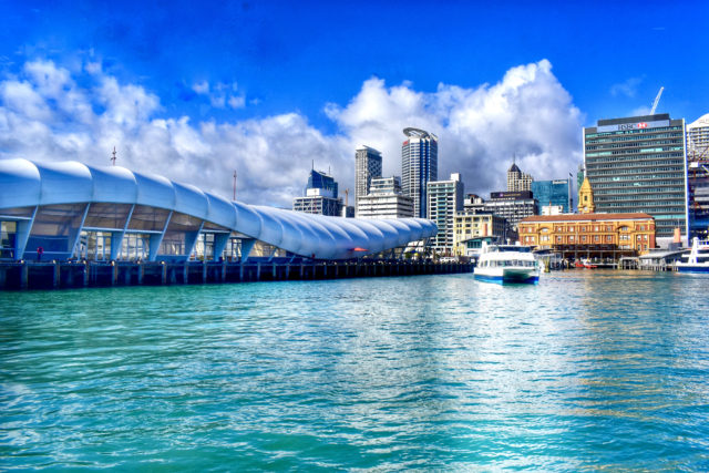 Auckland Harbor, New Zealand evokes travel memories and promises new journeys after the epic wait for a Covid vaccine. (Image © Joyce McGreevy)