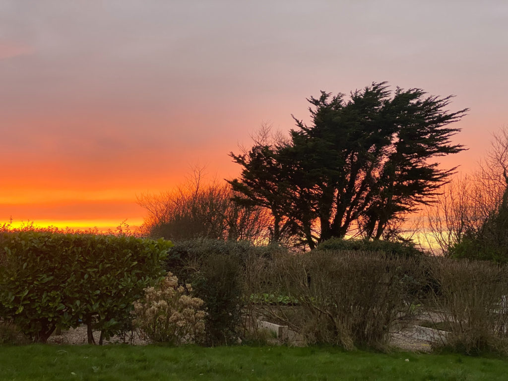 A sunset in Ballyshane, County Cork, Ireland, posted for virtual visitors and travelers, helps people in self-isolation stay connected across the miles while maintaining social distance. (Image © by Joyce McGreevy)
