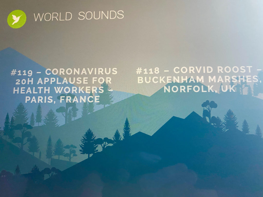 Screenshot from the World Sounds website that makes soundscapes recorded around the world accessible to the global community